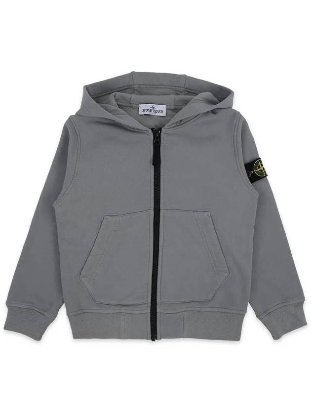 Kids Wappen Patch Zip-Up Hoodie Grey - STONE ISLAND - BALAAN 4