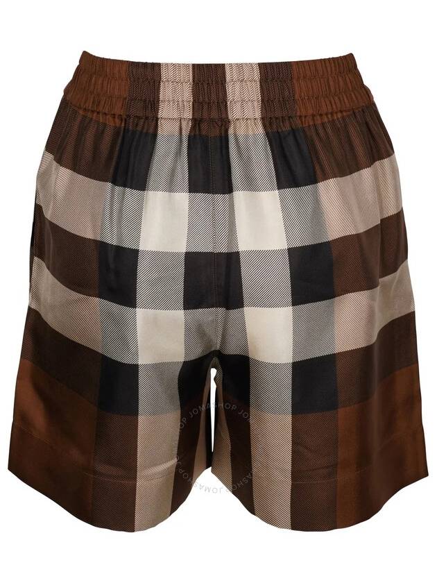 Tawney Check Silk Shorts Brown - BURBERRY - BALAAN 3