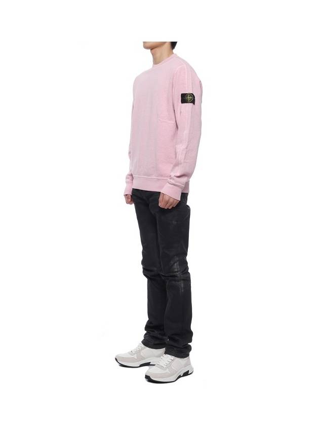 Logo Patch Crew Neck Sweatshirt Pink - STONE ISLAND - BALAAN 5