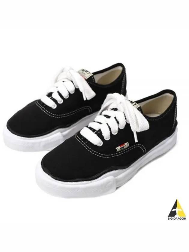 A02FW704 BLACKwhite Baker OG Sole Canvas Low Top Sneakers - MIHARA YASUHIRO - BALAAN 1