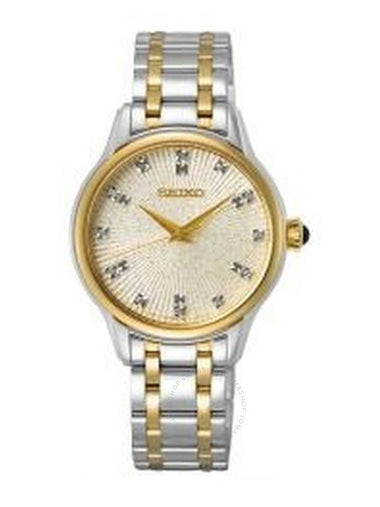 Seiko Discover More Quartz Diamond Silver Dial Two-Tone Ladies Watch SRZ550P1 - SEIKO - BALAAN 1