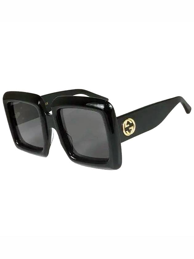 Eyewear Logo D Frame Square Sunglasses Black - GUCCI - BALAAN.