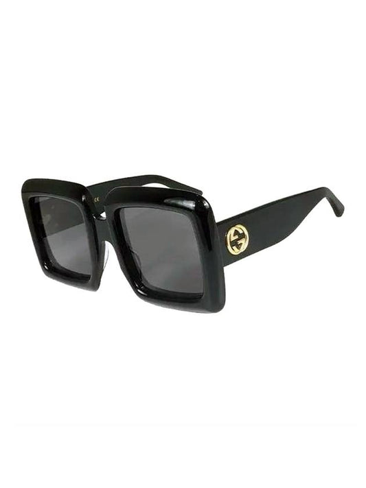 Eyewear Logo D Frame Square Sunglasses Black - GUCCI - BALAAN.