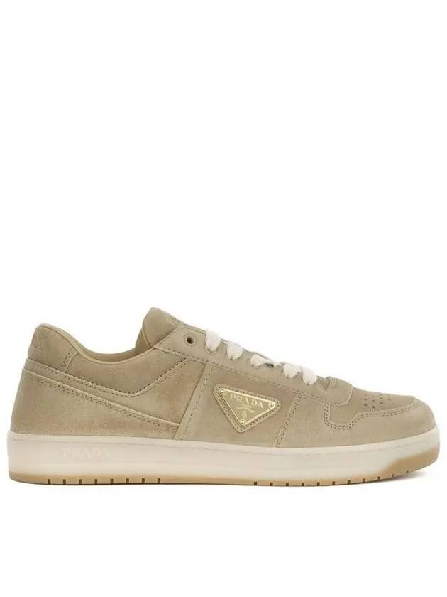 Downtown Delave Suede Low-Top Sneakers Ecru - PRADA - BALAAN 2