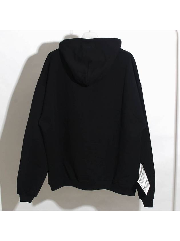 Logo Label Hoodie Black White - VETEMENTS - BALAAN 3