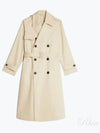 Satin Trench Coat Ivory - AMI - BALAAN 2