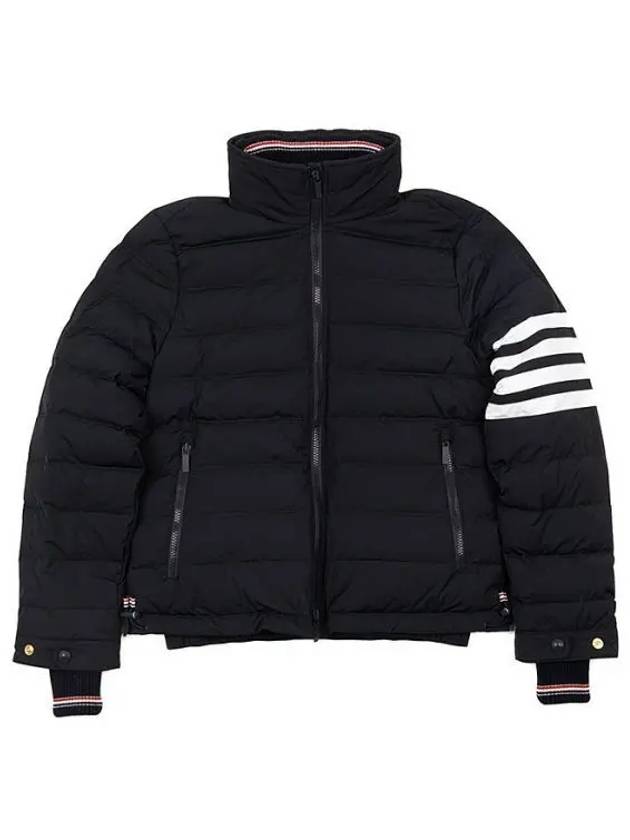 Women's 4 Bar Funnel Down Feel Jumper Jacket Navy - THOM BROWNE - BALAAN 2