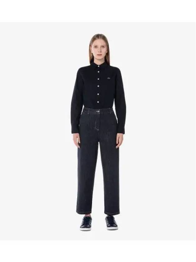 Women's Barrel Fit Jeans Navy - LACOSTE - BALAAN 2