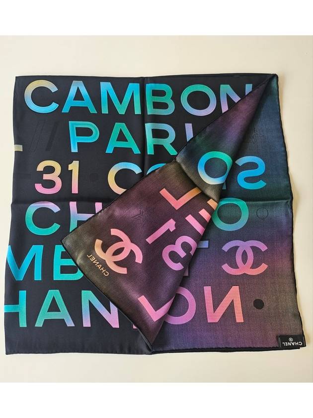 CC Logo Scarf Silk Black 24C AA9719 - CHANEL - BALAAN 3