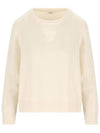 Triomphe Jacquard Crew Neck Heritage Cashmere Knit Top Off White - CELINE - BALAAN 1