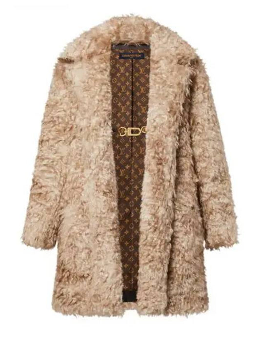 Oversized Faux Fur Coat Brown - LOUIS VUITTON - BALAAN 2