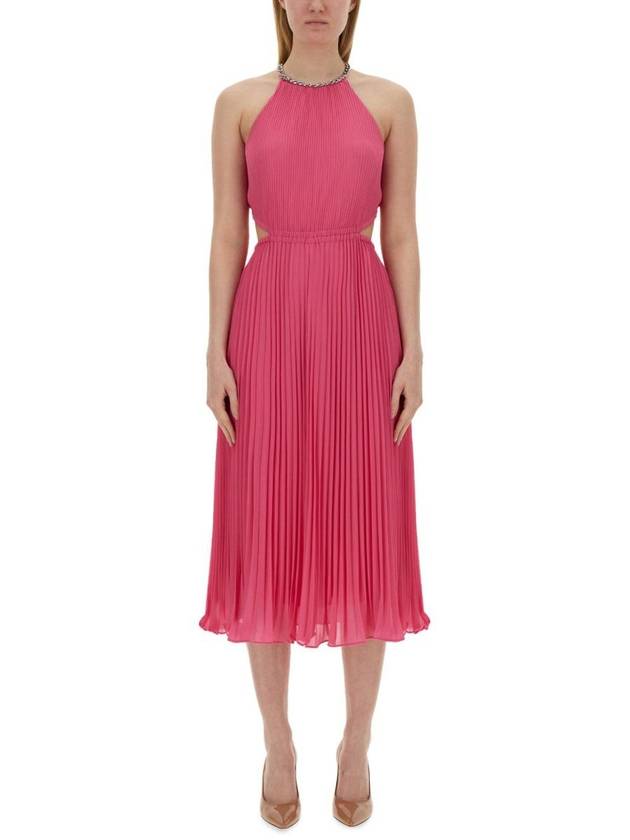 Michael Kors Pleated Georgette Dress With Cut-Out Details - MICHAEL KORS - BALAAN 1