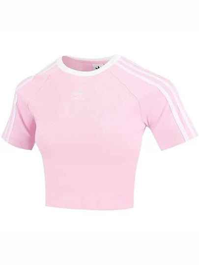 3 Stripe Baby Crop Short Sleeve T-Shirt Pink - ADIDAS - BALAAN 2