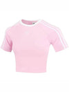 3 Stripe Baby Crop Short Sleeve T-Shirt Pink - ADIDAS - BALAAN 3