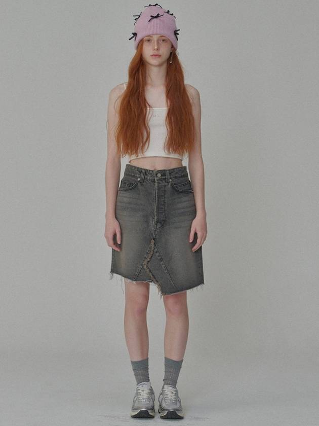 Destroyed Dark Denim Skirt Gray - OPENING SUNSHINE - BALAAN 1