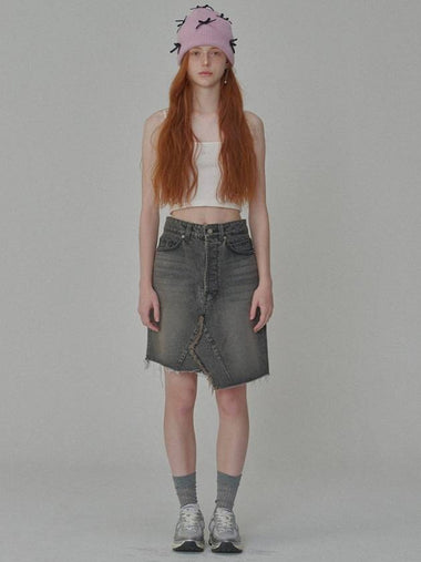 Destroyed Dark Denim Skirt Gray - OPENING SUNSHINE - BALAAN 1