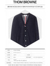 Men's Navy Classic Three-Stripe Backstripe Wool Cardigan - THOM BROWNE - BALAAN 3