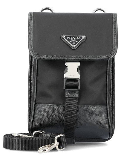 Re-Nylon Saffiano Leather Mini Bag Black - PRADA - BALAAN 2