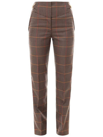 Houndstooth Tailored Check Straight Pants Brown - BURBERRY - BALAAN 1