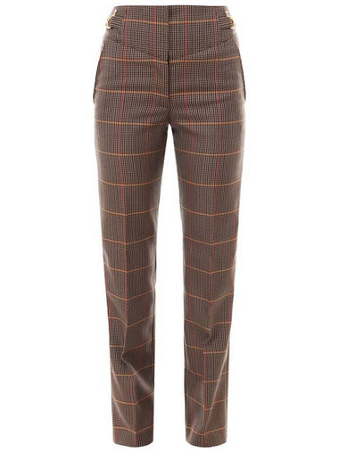 Houndstooth Tailored Check Straight Pants Brown - BURBERRY - BALAAN 1