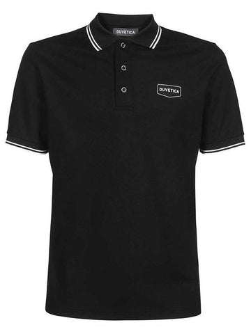 Caraton Logo Polo Shirt Black - DUVETICA - BALAAN 1