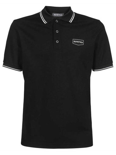 Caraton Logo Polo Shirt Black - DUVETICA - BALAAN 1