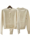 Face Patch Crop Cardigan White - ACNE STUDIOS - BALAAN 2