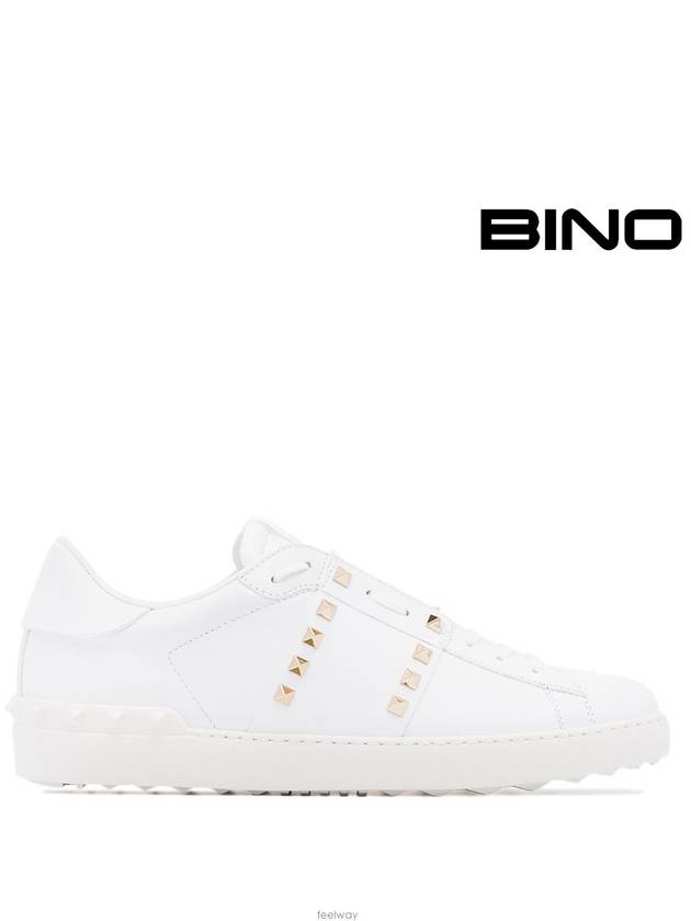 Men's Rockstud Untitled Low Top Sneakers White - VALENTINO - BALAAN 2