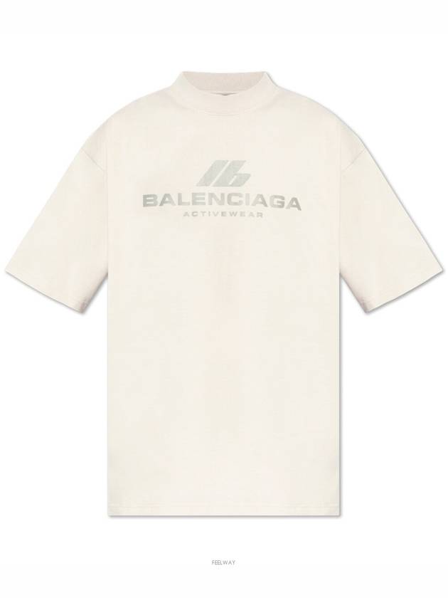 Activewear Medium Fit Short Sleeve T-Shirt White - BALENCIAGA - BALAAN 6