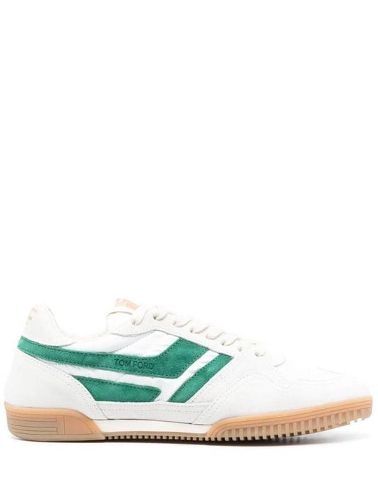 Jackson Suede Low Top Sneakers Green Ivory - TOM FORD - BALAAN 1