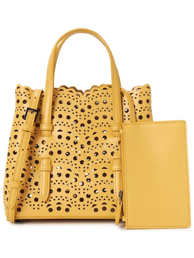 Mina 20 Vienne Wave Lux Calfskin Tote Bag Yellow - ALAIA - BALAAN 2