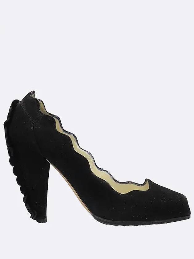 Black suede women s open toe shoes 225MM - SAINT LAURENT - BALAAN 4