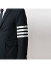 Men's Diagonal Armband Cotton Single Blazer Jacket Navy - THOM BROWNE - BALAAN 5