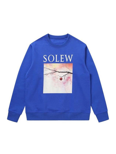 Big Print Loose Fit Sweatshirt Blue - SOLEW - BALAAN 2