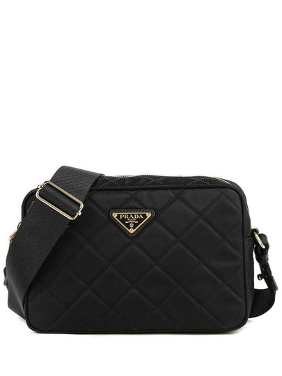 Triangle Logo Quilted Nylon Cross Bag Black - PRADA - BALAAN 2