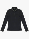 Drew Yokoeri Pique Long Sleeve T-Shirt DF41LT04BLACK - DRUH GOLF - BALAAN 1