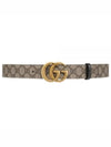 GG Marmont Reversible Leather Belt Beige Black - GUCCI - BALAAN 2