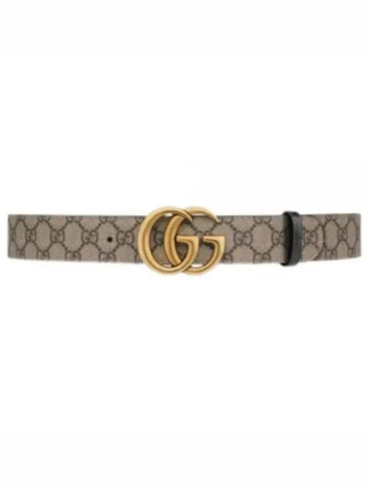 GG Marmont Reversible Leather Belt Beige Black - GUCCI - BALAAN 2