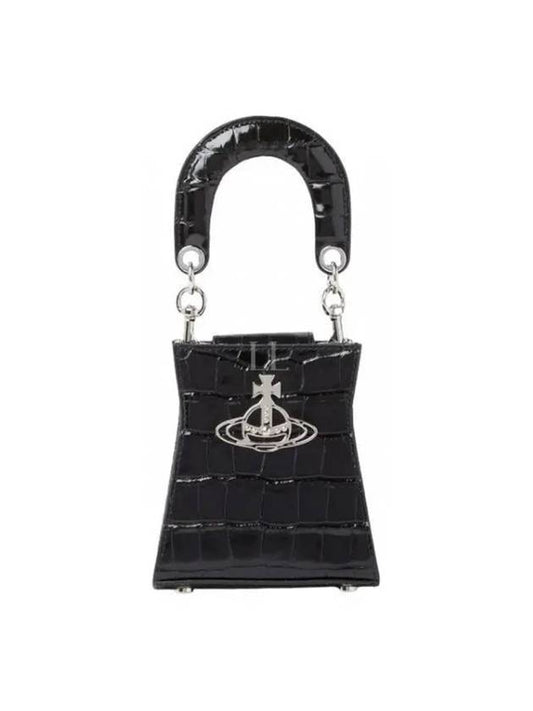 Kelly Small Leather Hand Tote Bag Black - VIVIENNE WESTWOOD - BALAAN 1