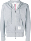 Center Back Stripe Cotton Zip Up Hoodie Light Grey - THOM BROWNE - BALAAN 2