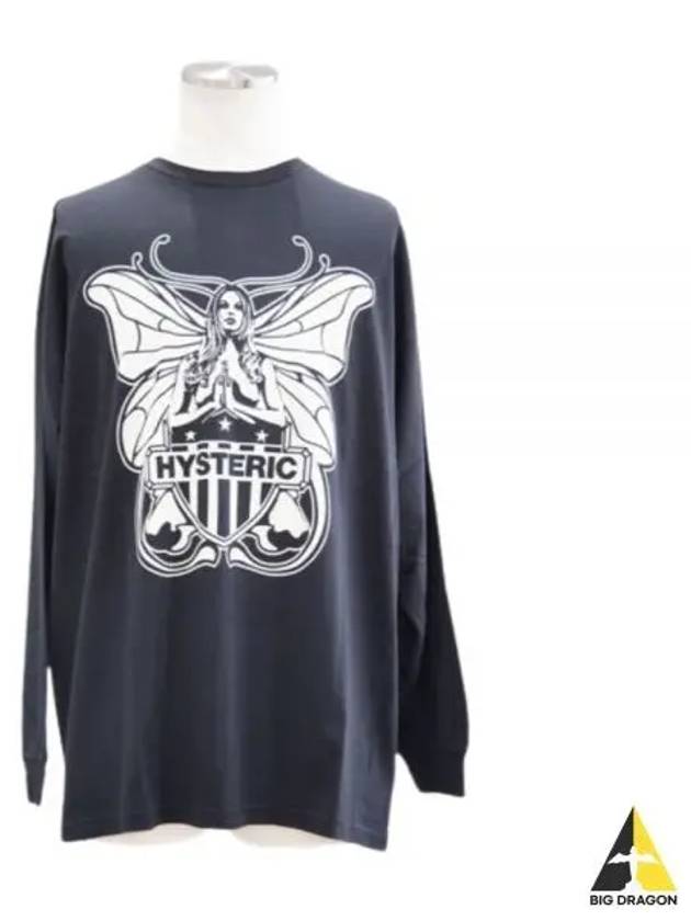 24 01241CL019 Logo Print Long Sleeve T Shirt - HYSTERIC GLAMOUR - BALAAN 1