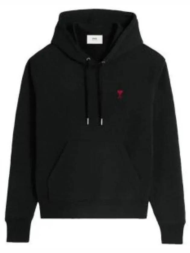 Red Heart Logo Classic Cotton Hoodie Black - AMI - BALAAN 2