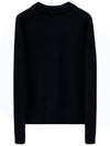 Heart Logo V Neck Wool Cardigan Black - AMI - BALAAN 3