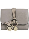 Alphabet Grain Leather Flap Small Bicycle Wallet Gray - CHLOE - BALAAN 3