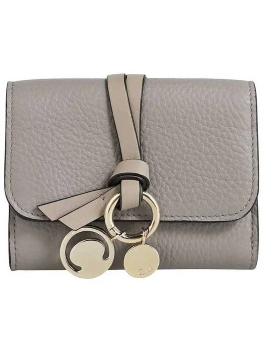 Alphabet Grain Leather Flap Small Bicycle Wallet Gray - CHLOE - BALAAN 2