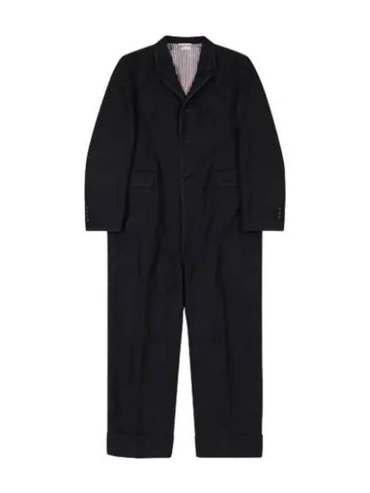 Fly Wool Mohair Tipping Sports Coat Jumpsuit Black - THOM BROWNE - BALAAN 1