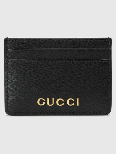 Logo Leather Card Wallet Black - GUCCI - BALAAN 2