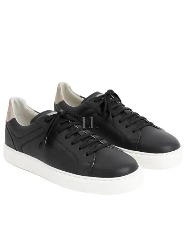 Logo Leather Low Top Sneakers Black - BRUNELLO CUCINELLI - BALAAN 2