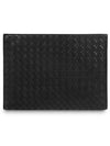 Intrecciato Document Case Clutch Bag Black - BOTTEGA VENETA - BALAAN 1