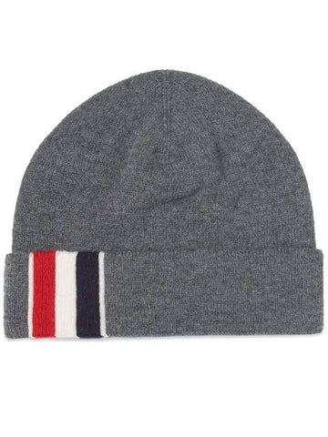 Striped Wool Beanie Grey - THOM BROWNE - BALAAN 1